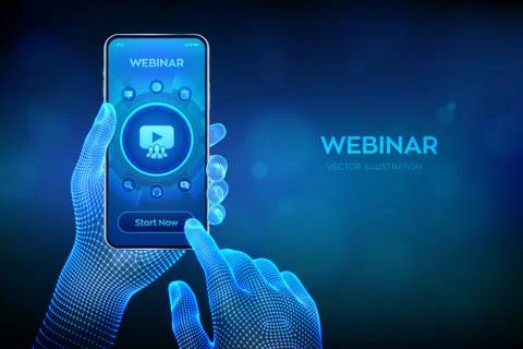 Webinar. Internet conference. Web based seminar. Distance Learning. E-learnin 스톡 일러스트