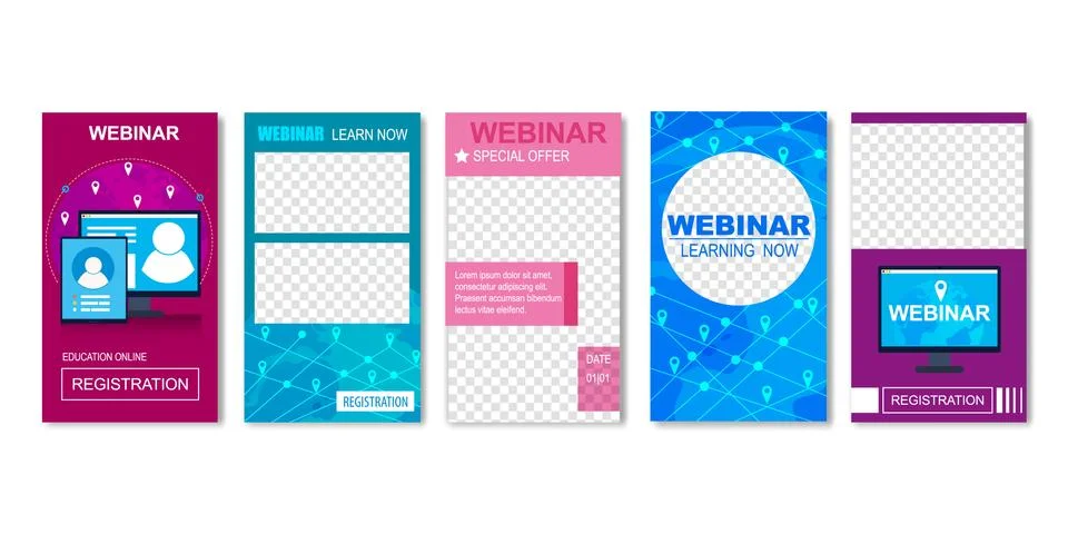 Webinar, Internet Conference, Web Based Seminar. イラスト素材