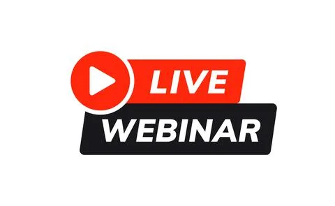 Webinar live virtual event icon, online video training broadcast. Live webinar Stock Illustration