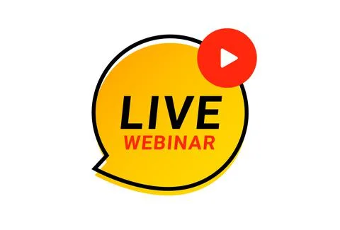 Webinar live virtual event icon, online video training broadcast. Live webinar Stock Illustration