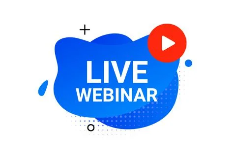 Webinar live virtual event icon, online video training broadcast. Live webinar Stock Illustration