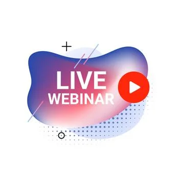 Webinar live virtual event icon, online video training broadcast. Live webinar Stock Illustration
