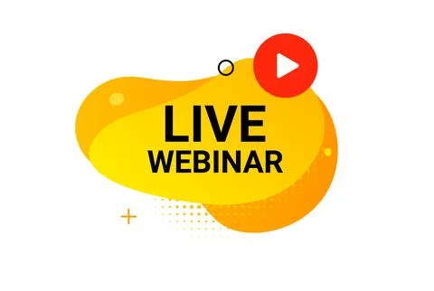 Webinar live virtual event icon, online video training broadcast. Live webinar Stock Illustration
