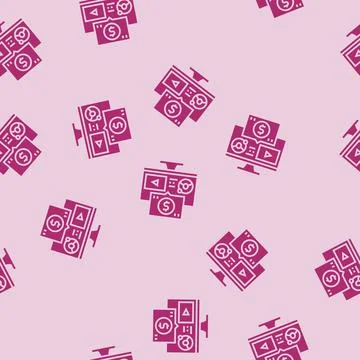 Webinar monetization glyph seamless pattern 스톡 일러스트
