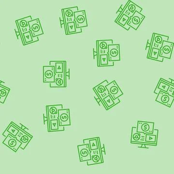 Webinar monetization line seamless pattern Stock Illustration