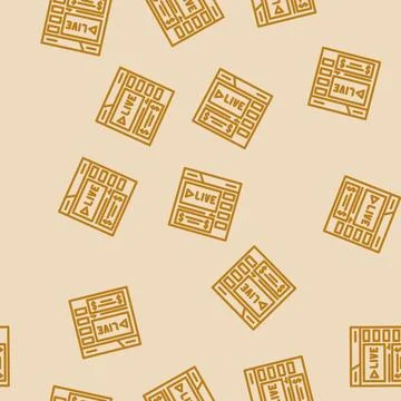 Webinar monetization line vector seamless pattern 스톡 일러스트