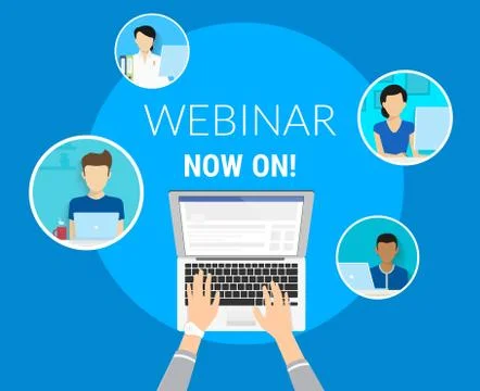 Webinar now on concept illustration Stock Illustration