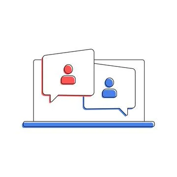 Webinar online course, distant education, video lecture, internet group Ilustração Stock