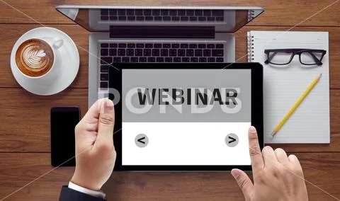 Webinar Online Seminar Global Communications Concept Stock Photos