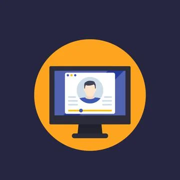 Webinar, online training, e-learning vector illustration Illustrazione stock