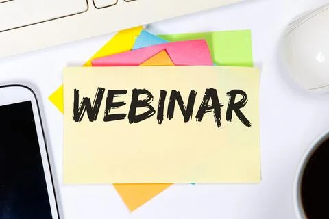 Webinar online training Internet seminar Training course Workshop learning Stockillustratie