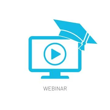 Webinar Online Video Tutorial Study Icon Isolated Illustrazione stock