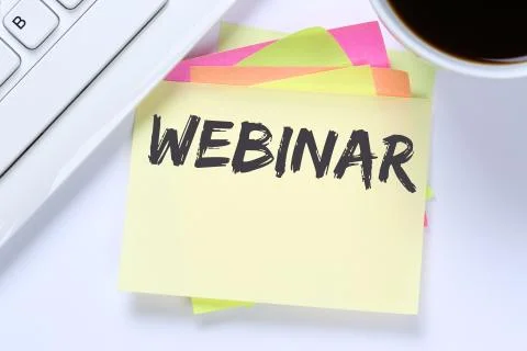 Webinar online workshop training internet learning teaching seminar education Stock Photos