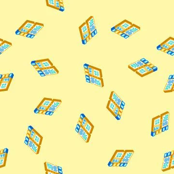 Webinar presentation isometric icon seamless pattern Illustrazione stock