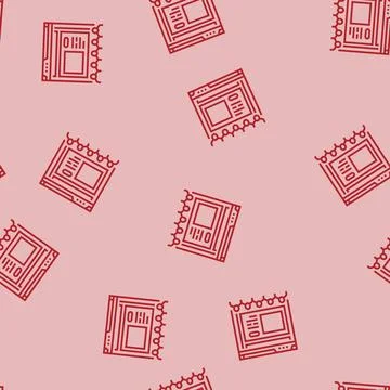 Webinar presentation virtual conference line seamless pattern Stock Illustration