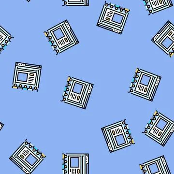 Webinar presentation virtual conference vector seamless pattern Stock Illustration