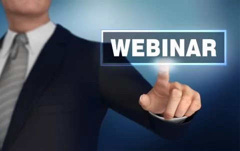 Webinar   pushing concept 3d illustration 스톡 사진