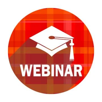 Webinar red flat icon isolated. Stock Illustration