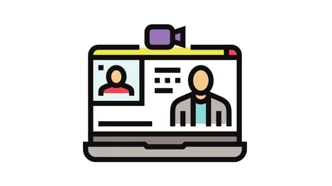 Webinar session online learning platform color icon animation Stock Footage 326105342