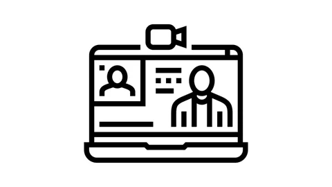 Webinar session online learning platform line icon animation Stock Footage 326131425