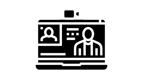 Webinar session online learning platform glyph icon animation Stock Footage 326152097