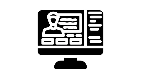 Webinar session online learning platform glyph icon animation Stock Footage 326731093