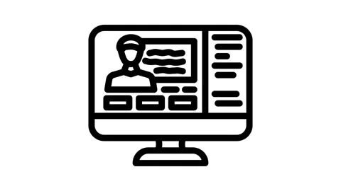 Webinar session online learning platform line icon animation Stock Footage 326748999