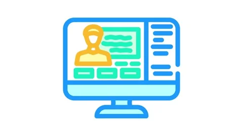 Webinar session online learning platform color icon animation Stock Footage 327257301