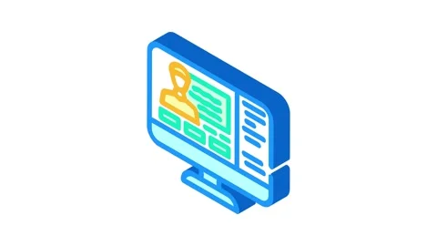 Webinar session online learning platform isometric icon animation Stock Footage 327276839