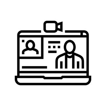 Webinar session online learning platform line icon vector illustration Stock Illustration