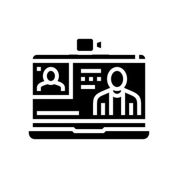 Webinar session online learning platform glyph icon vector illustration Stock Illustration