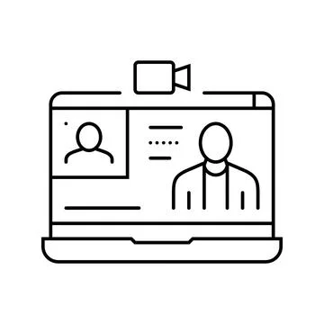 Webinar session online learning platform line icon vector illustration Stock Illustration