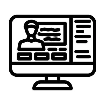 Webinar session online learning platform line icon vector illustration Stock Illustration