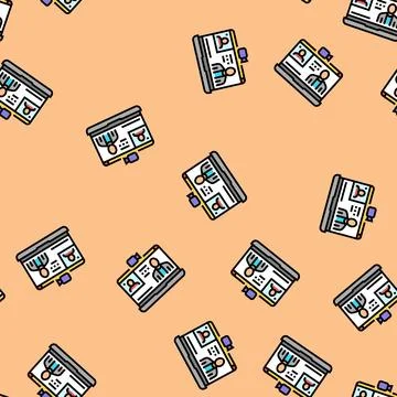 Webinar session online learning platform vector seamless pattern Stock Illustration