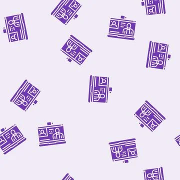 Webinar session online learning platform glyph seamless pattern Stock Illustration