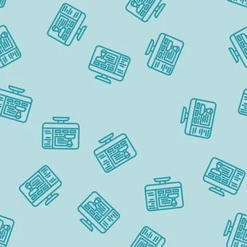 Webinar session online learning platform line vector seamless pattern Stock Illustration