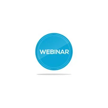 Webinar text in blue circle Stock Illustration