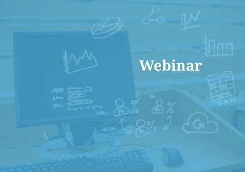 Webinar text with drawings graphics Stock Illustration