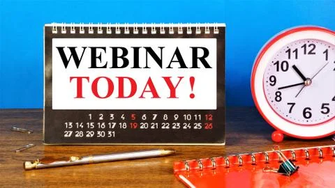 Webinar today. Foto stock