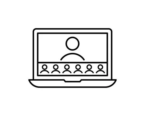 Webinar vector line icon isolated on white background. Webinar line icon for  Stock Illustration