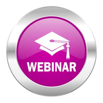 Webinar violet circle chrome web icon isolated. Stock Illustration