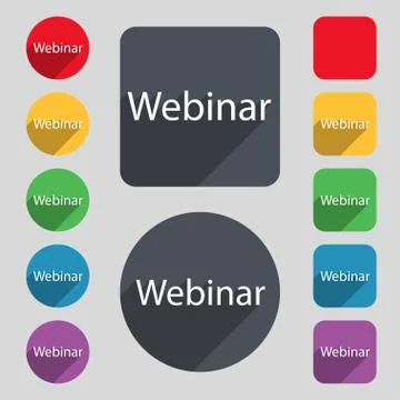 Webinar web camera sign icon. Online Web-study symbol. Website e-learning nav Stock Illustration