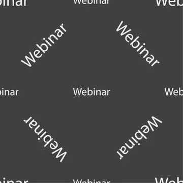 Webinar web camera sign icon. Online Web-study symbol. Seamless pattern on a gra Stock Illustration
