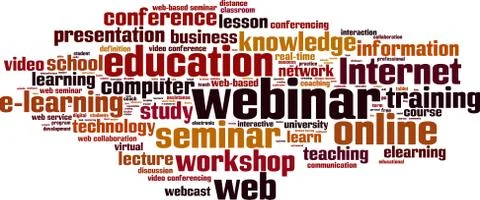 Webinar word cloud Illustrazione stock