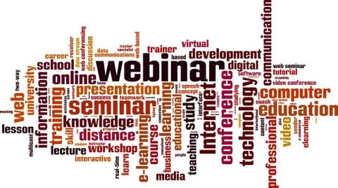 Webinar word cloud Illustrazione stock