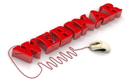 Webinar word with computer mouse Ilustração Stock