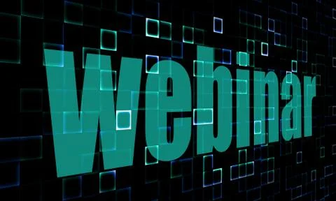 Webinar word on digital background Illustrazione stock