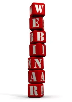 Webinar. The word made from red cubes Ilustração Stock