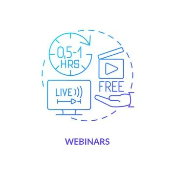 Webinars blue gradient concept icon Stock Illustration
