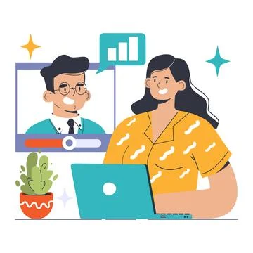 Webinars concept. Flat vector illustration Stock Illustration